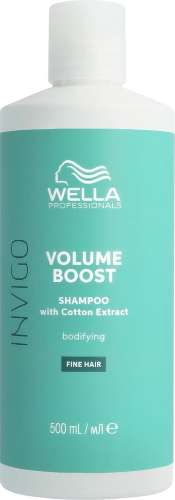 Wella Professionals Invigo Volume Boost Shampoo with Baumwolle Extract Shampoo für Volumen für schlaffe, feine Haare 500 ml