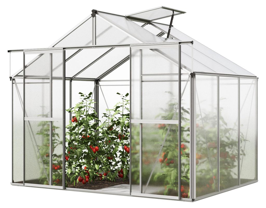 Gewächshaus Orchidee 3 Alu-Rahmen 256x192 cm Polycarbonat Produktbild 
