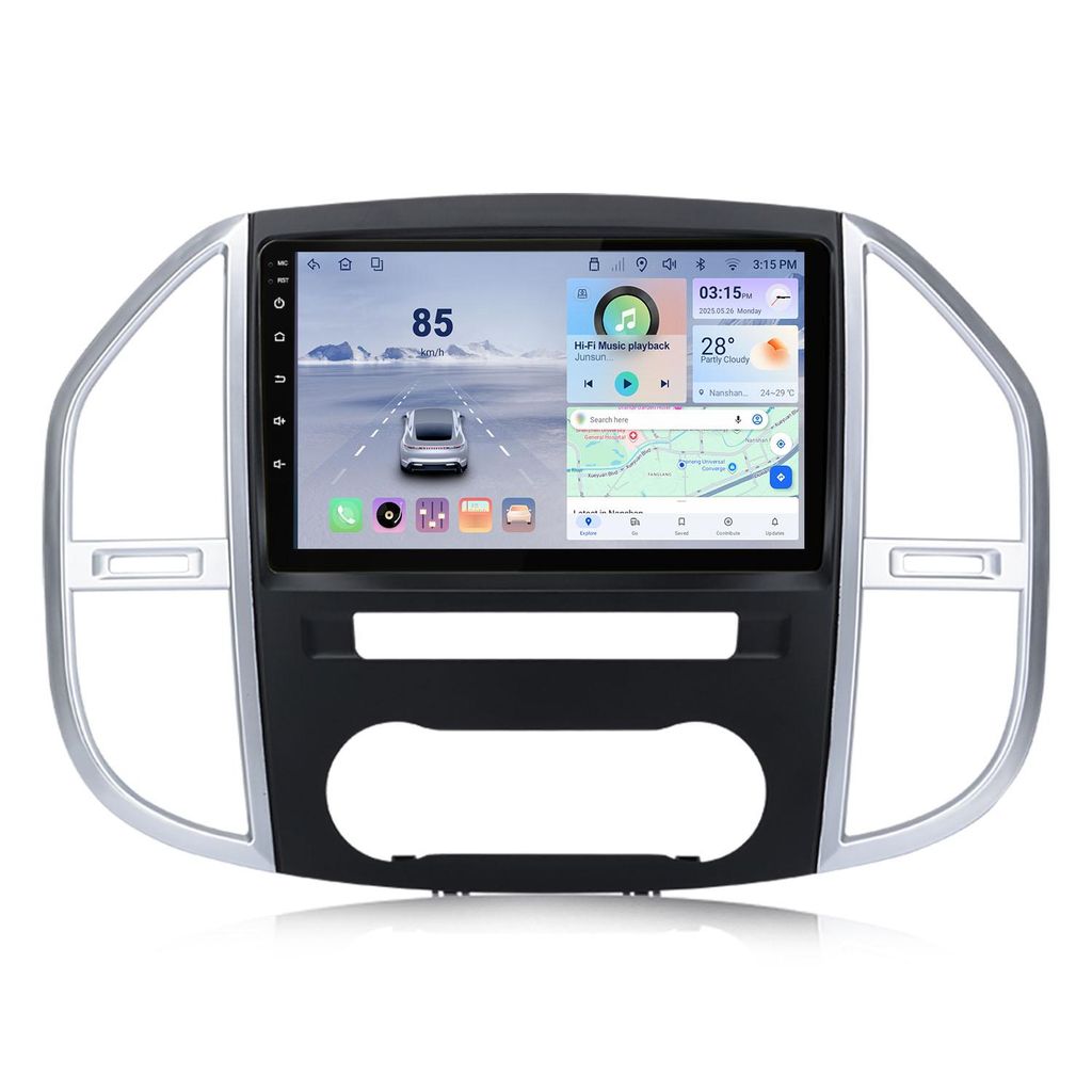 Hexinex 10"Carplay Android 15 Autoradio Für Mercedes Benz Vito W447 (2014-2022) , 8GB+256GB, GPS Navi WIFI BT 4G DSP 360°-Panorama