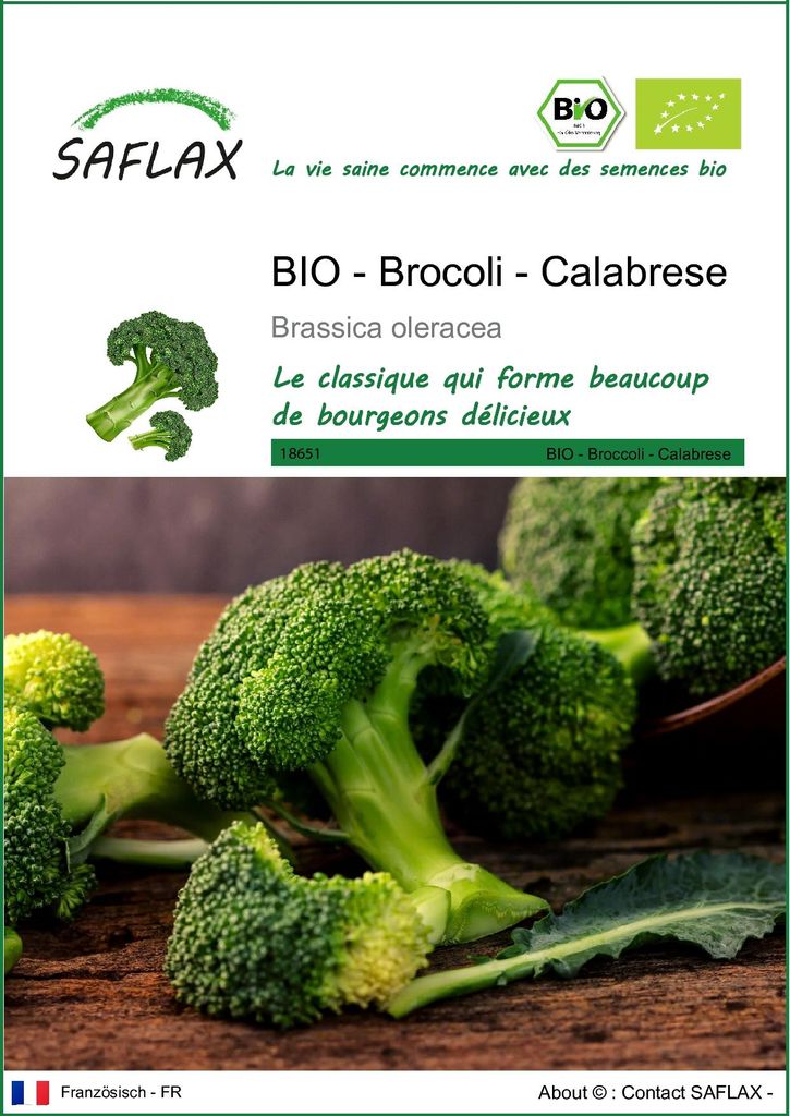 SAFLAX  -- Brocoli - Calabrese - 100 graines - Brassica Image du produit 
