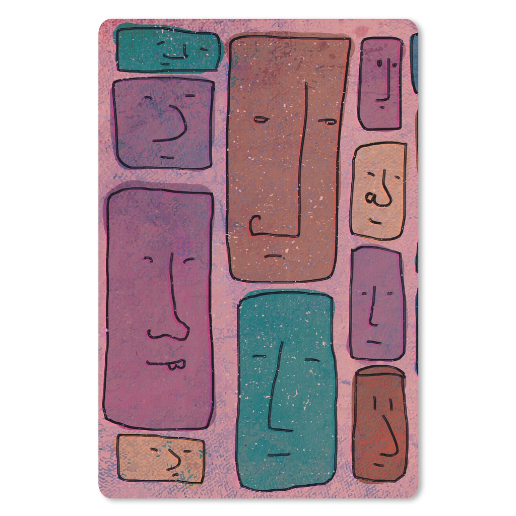 MuchoWow Mauspad Mousepad Vintage - Gesicht - Abstrakt - Kunst - Muster 40x60 cm - Mousepads - Maus Mat - Pad - Mausunterlage - Schreibtisch Acce...