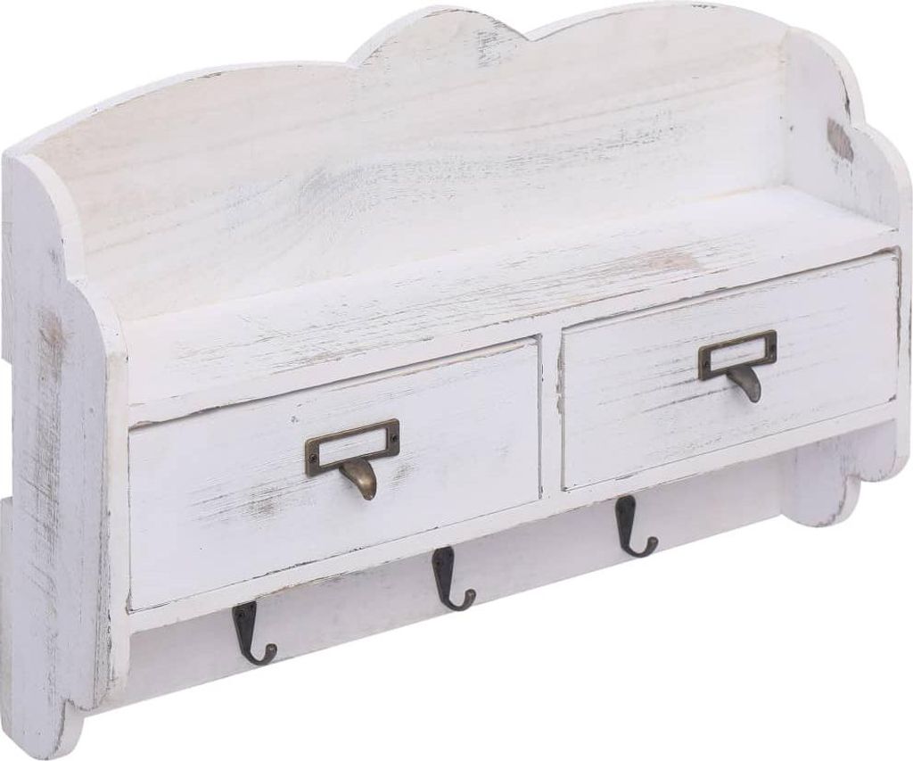 vidaXL Nástěnná šatní skříň bílá 50 x 10 x 34 cm dřevo Obrázek produktu 