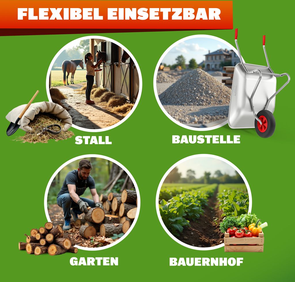 GARDEBRUK® Schubkarre Scheibtruhe Bauschubkarre 80L Produktbild 8