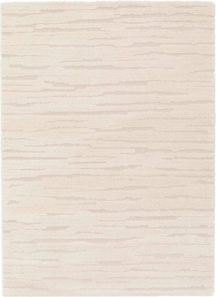 Moderner cremefarbener Teppich mit weichem Relief 160x230