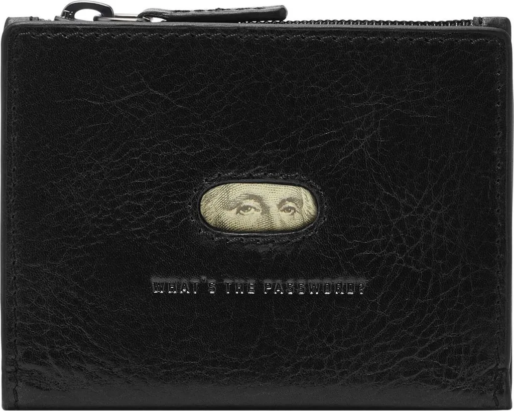 FOSSIL Andrew Portafoglio Uomo in Pelle Nera con Clip Magnetica e Zip