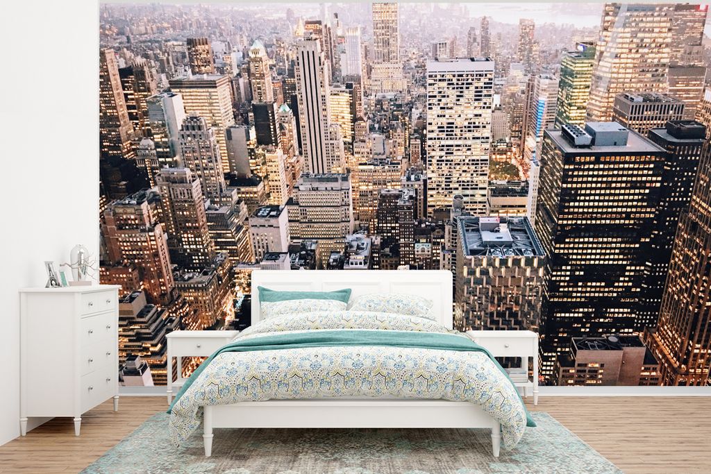 MuchoWow Fototapete für Wohnzimmer oder Schlafzimmer Wandtapete Vinyl Motivtapete New York - NYC - Amerika - 295x220 cm - Wand Tapete