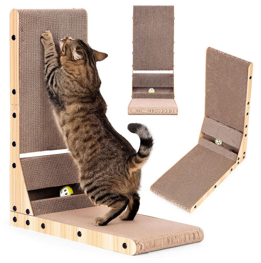 Rascador de cartón para gatos, con rincón de descanso de Imagen del producto 