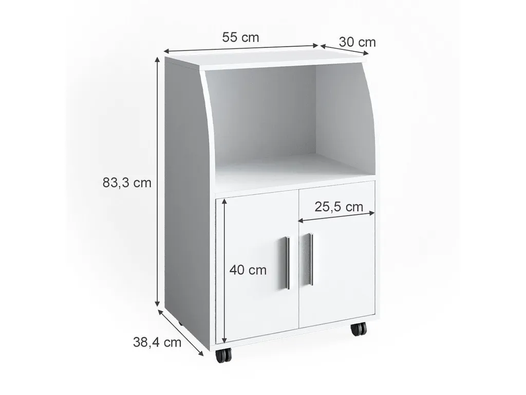 Vicco Elio Caisson à roulettes Blanc 55x83,8cm Modèle 35078 Robuste