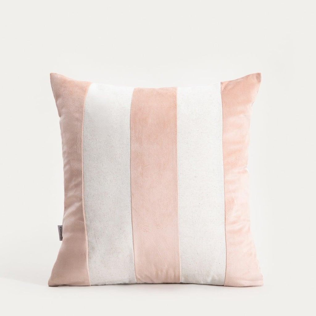 HOMLA MANO Kopfkissenbezug mit Leinen in beige gestreift Produktbild 