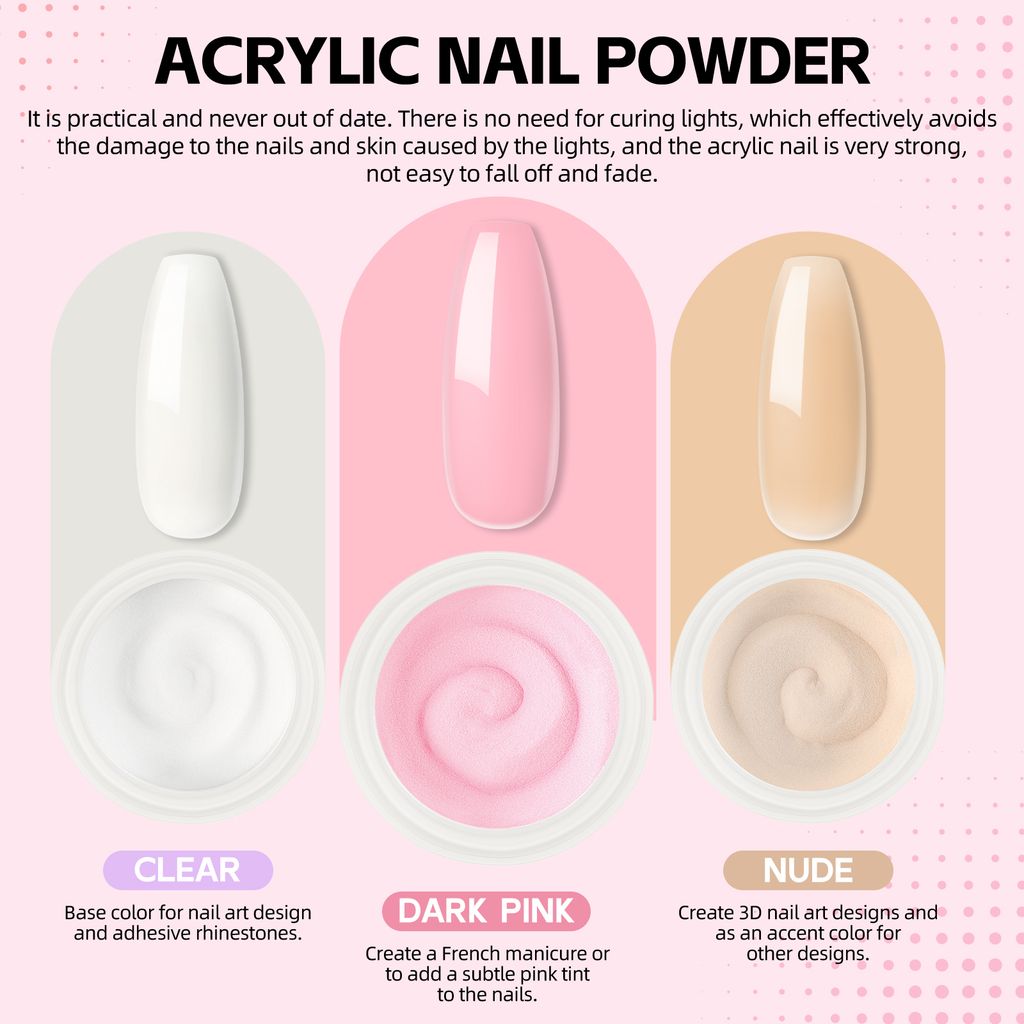 Acryl-Nagel-Set mit UV-Licht Acryl-Pulver und flüssiges Produktbild 3