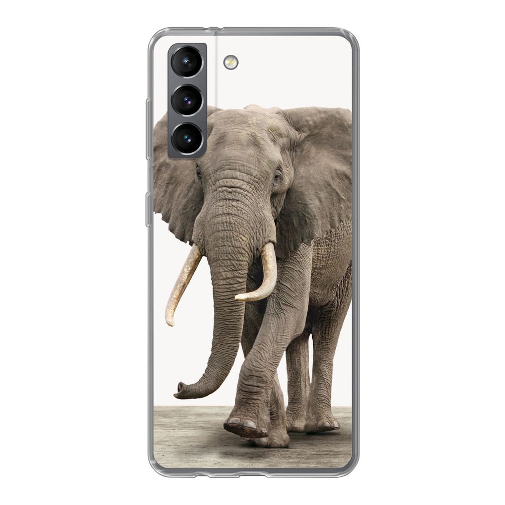 MuchoWow Handyhülle Schutzhülle Hülle für Samsung Galaxy S21 Elefant - Kinder - Tiere - Mädchen Silikon Softcase Handy Hülle - Softcase