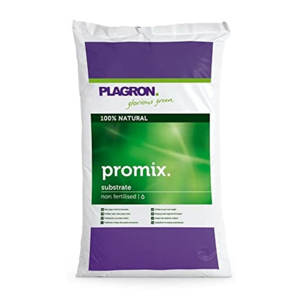 A bag of Plagron Promix substrate.