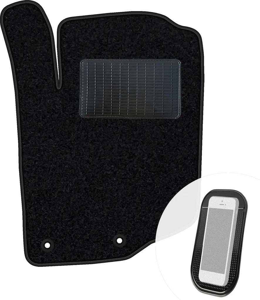 moto-MOLTICO tappetino conducente auto velours lato conducente tappetini auto nero tappetino conducente 1 pezzo adatto per Peugeot 207 CC 2007-2012