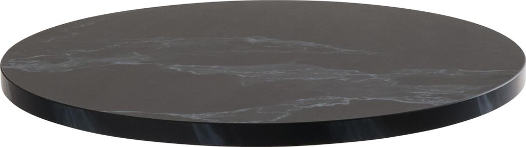 Runde Tischplatte aus Melamin 60 cm schwarzer Marmor - Oviala Rivoli