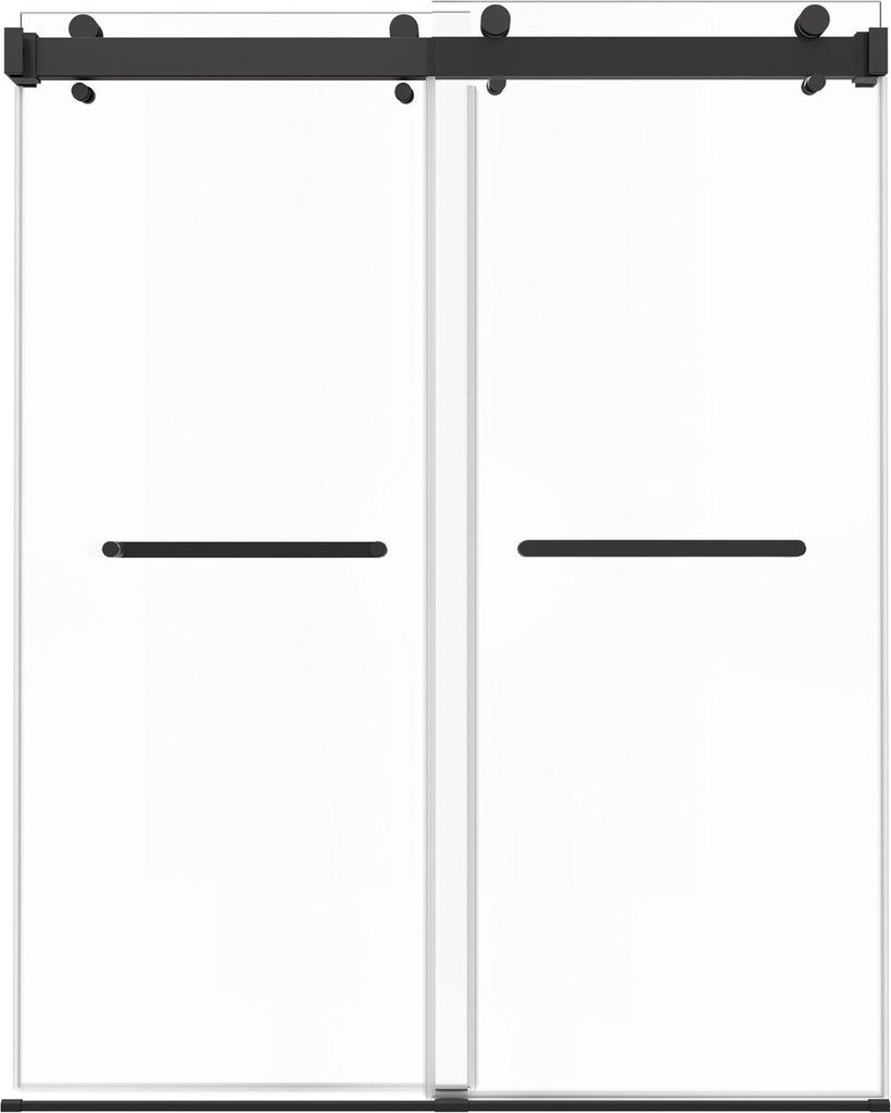 Frameless Shower Door, 1219 mm W x 1930mm H, Shower Sliding Glass Door with 10 mm Thick Clear Tempered Glass, Noiseless Shatterproof Nano Coating, ...