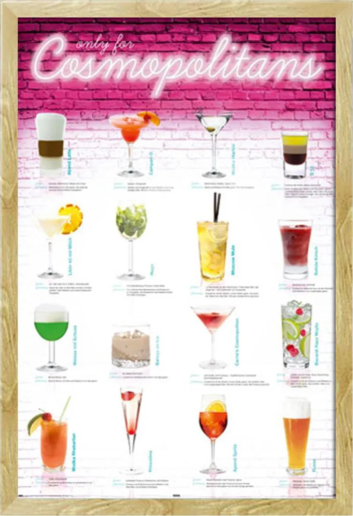 Poster Cosmopolitan 61x91,5 con Cornice Shinsuke Maxi MDF Faggio