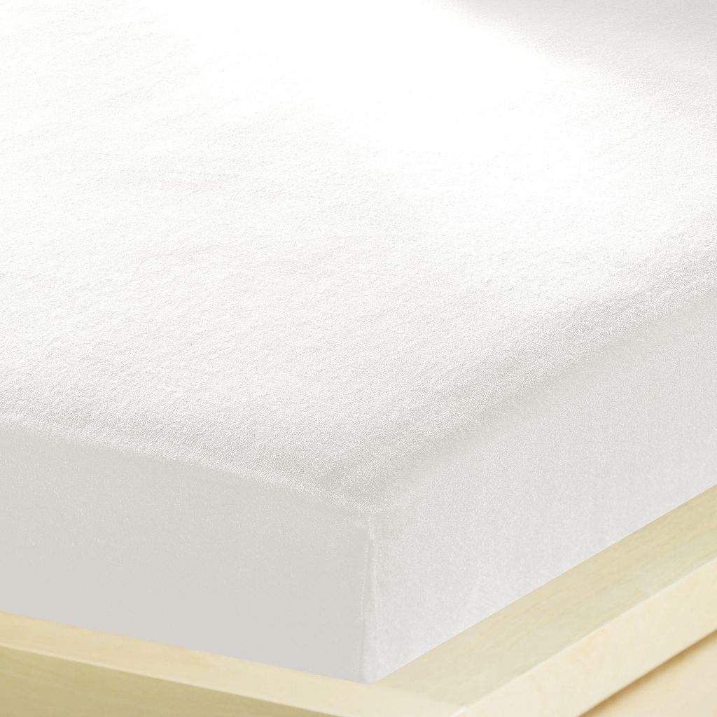 Bettwaren-Shop Feinbiber Spannbettlaken wasserdicht 140x200 - 160x200 cm weiss