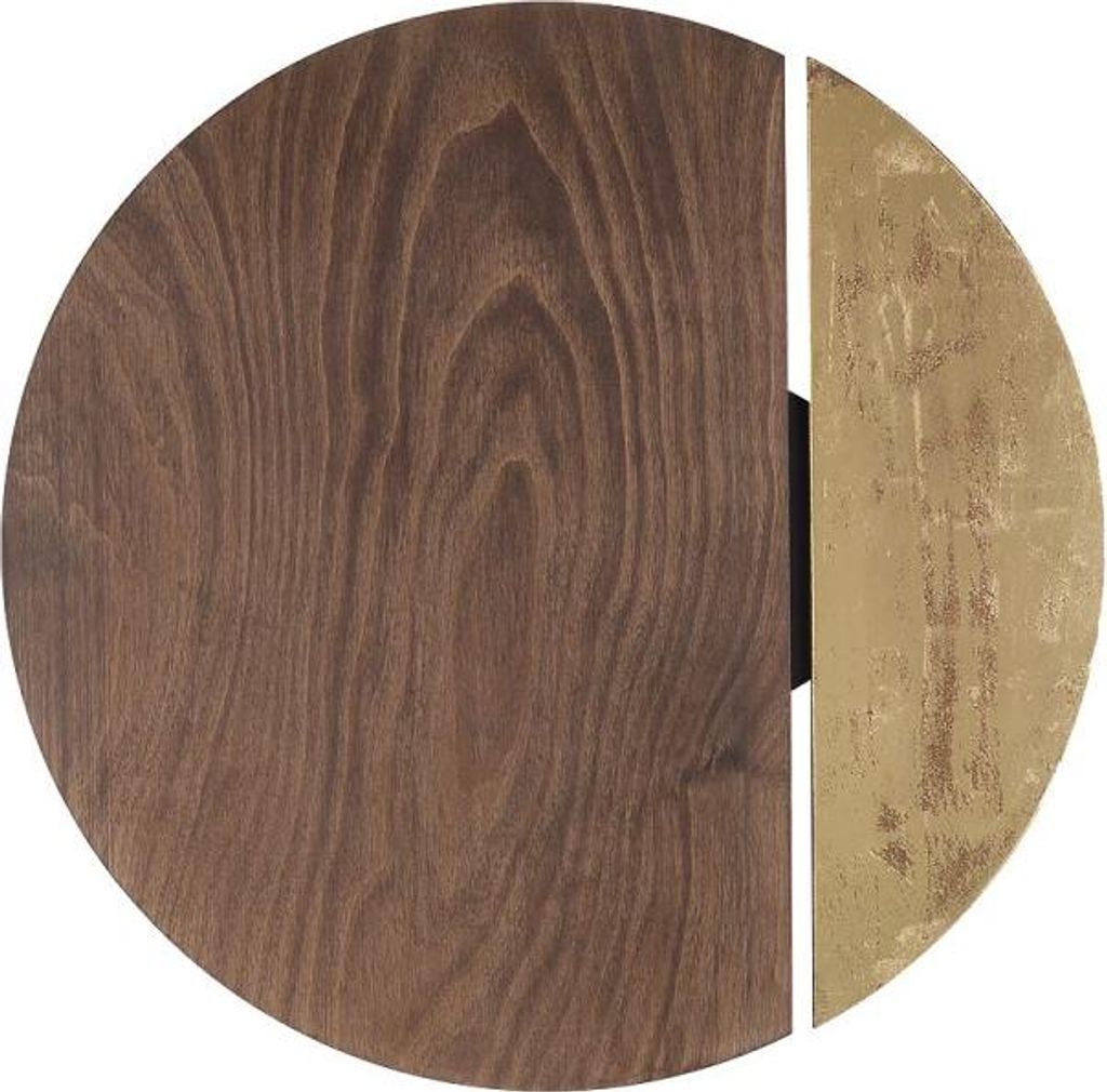 Wandlampe Metall Holz LED Ø 51 cm rund cm breit Schwarz Dunkles 3000 K warmweiß 610 lm Modern