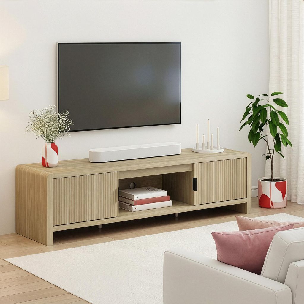 Fernsehschrank 'Lukkodso' mit 3 Fächern und 2 Türen 150 x Produktbild 