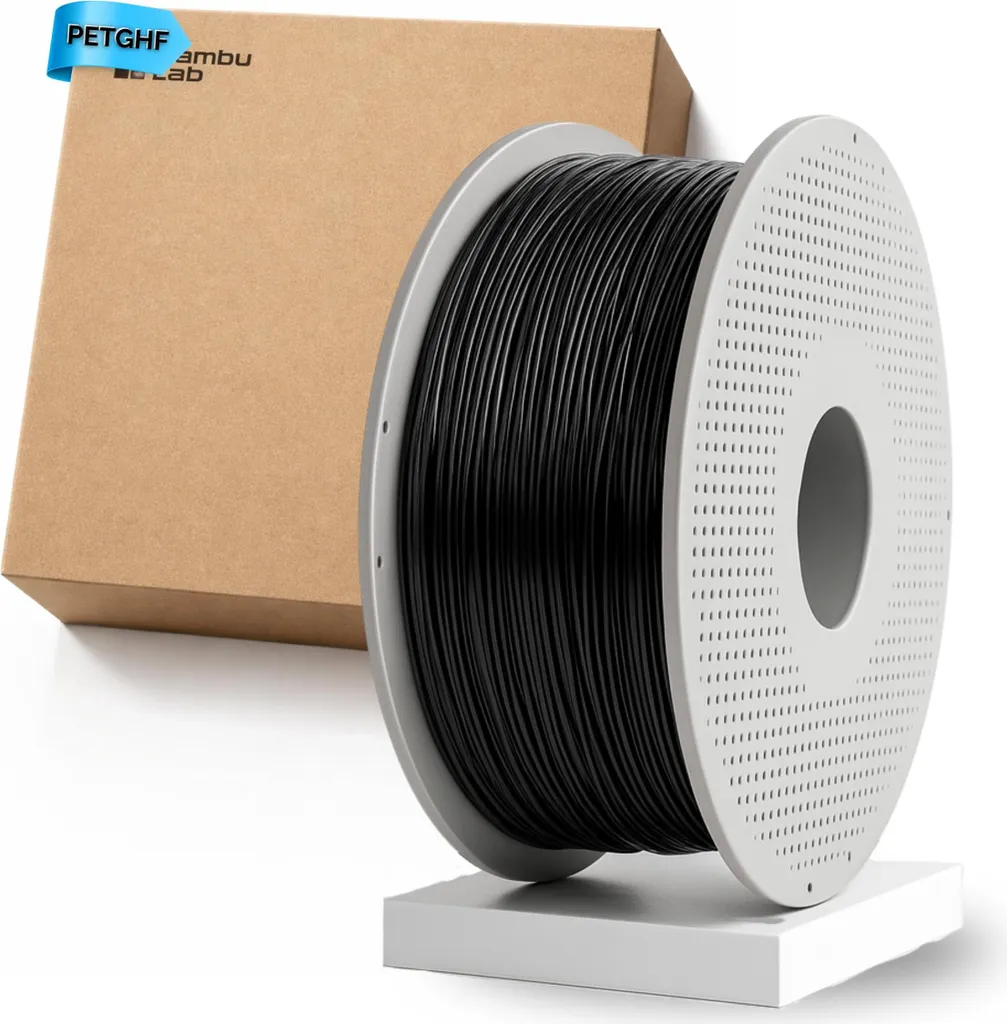 1x Bambu Lab 1 kg PETG-HF nero con bobina 33102 Filamento Stampante 3D