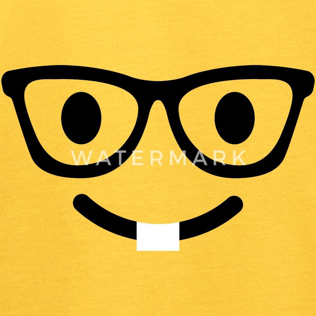 Spreadshirt Emoticon Schlauberger Kostüm Karneval Gruppenkostüm Teenager Premium T-Shirt, 158/164 (12 Jahre), Sonnengelb