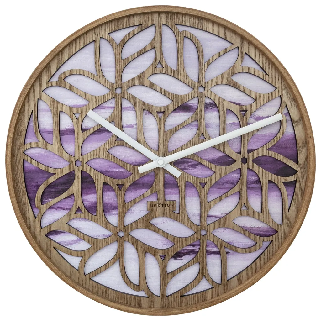 NeXtime 3308 Yogi Horloge Murale 40cm Violette - Pendule Design Silencieuse