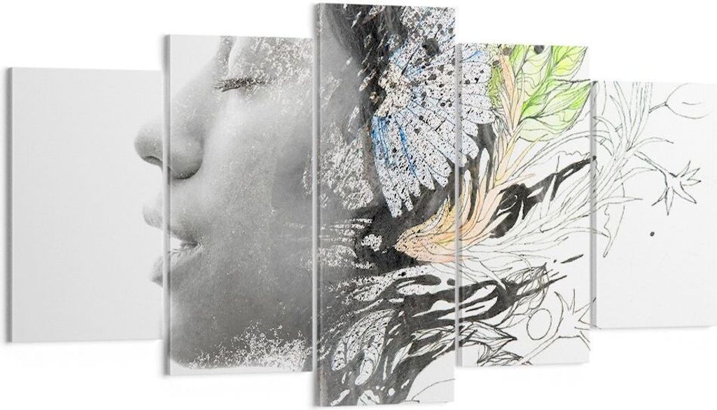 Bild auf Leinwand - Leinwandbild - Frau Abstraktion - 160x85cm - Wand Bild - Wanddeko - Wandbilder - Leinwanddruck - Bilder - Kunstdruck - Wanddeko...