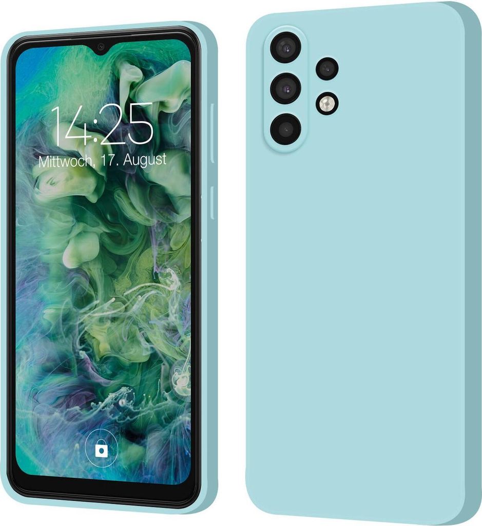 Hülle für Samsung Galaxy A32 5G Case Cover Bumper Silikon Softgrip Schutzhülle Farbe: Hellblau