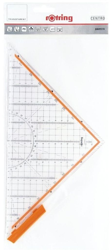 ROTRING Zeichendreieck TZ-Dreieck 32 cm Griff abnehmbar Immagine del prodotto 