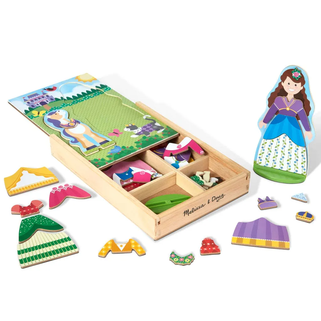 Poupée magnétique en bois à habiller Princesse - Jeu éducatif 35 pièces - 4