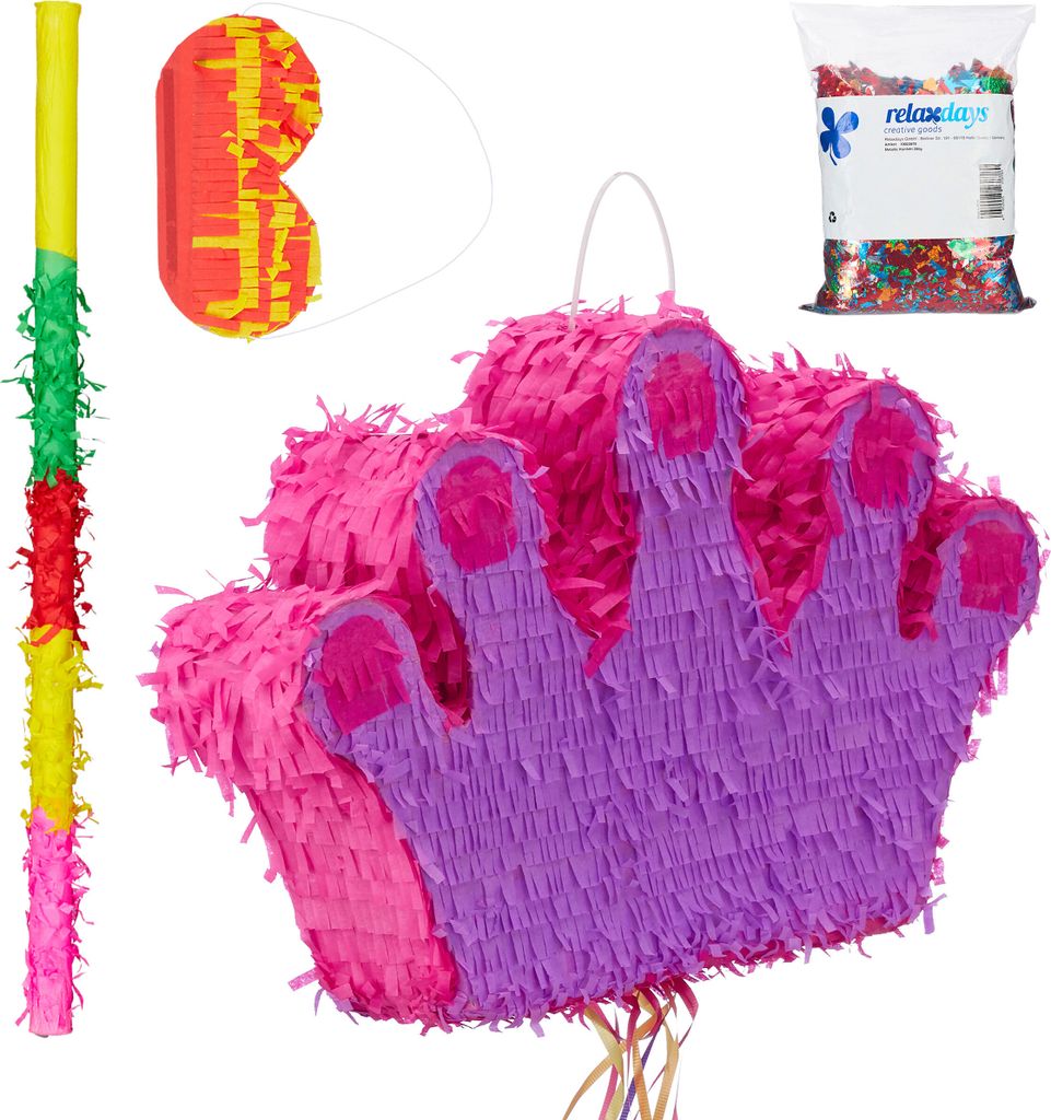relaxdays 4 tlg. Pinata Set Krone