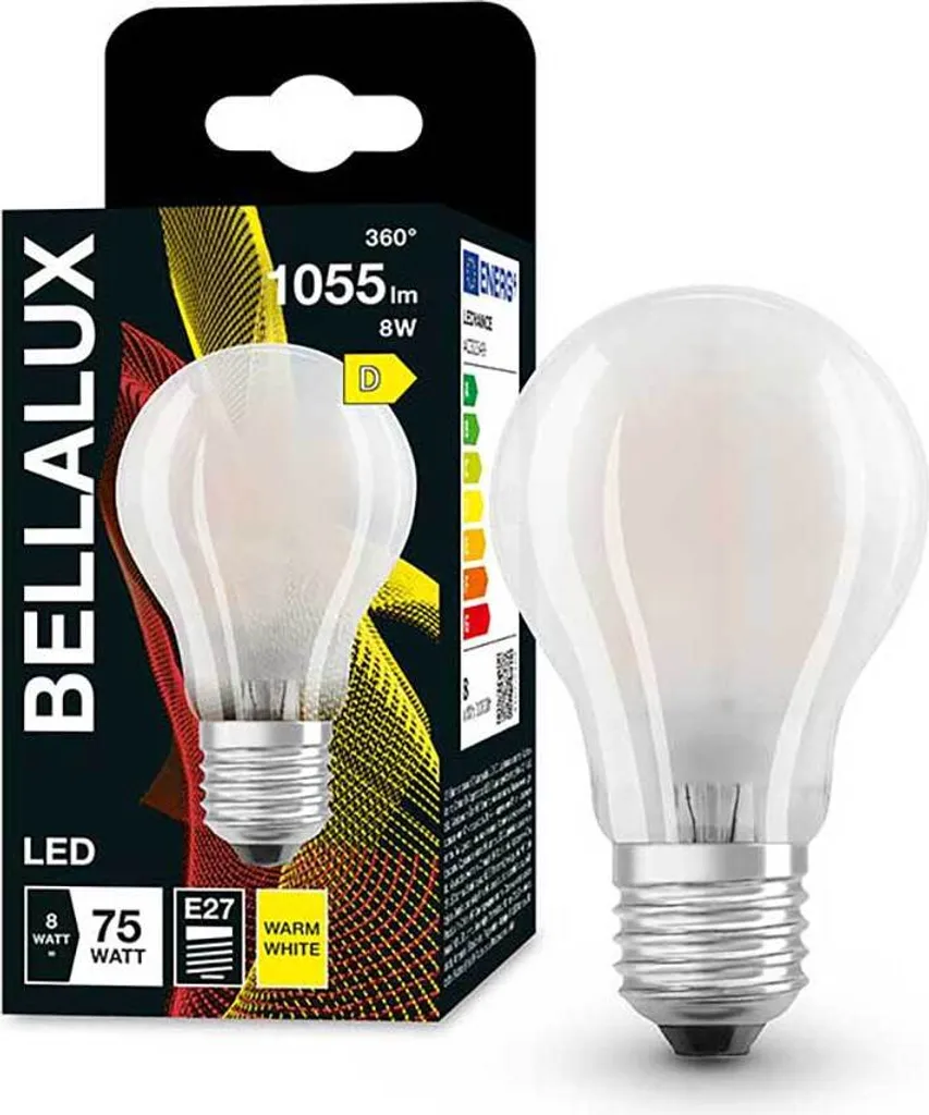Pack de 6 ampoules LED E27 dépolies Bellalux pour luminaire maison