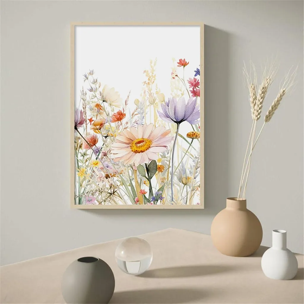 Impression sur Toile Fleurs de Pâquerettes : Triptyque Mural de Qualité - 6