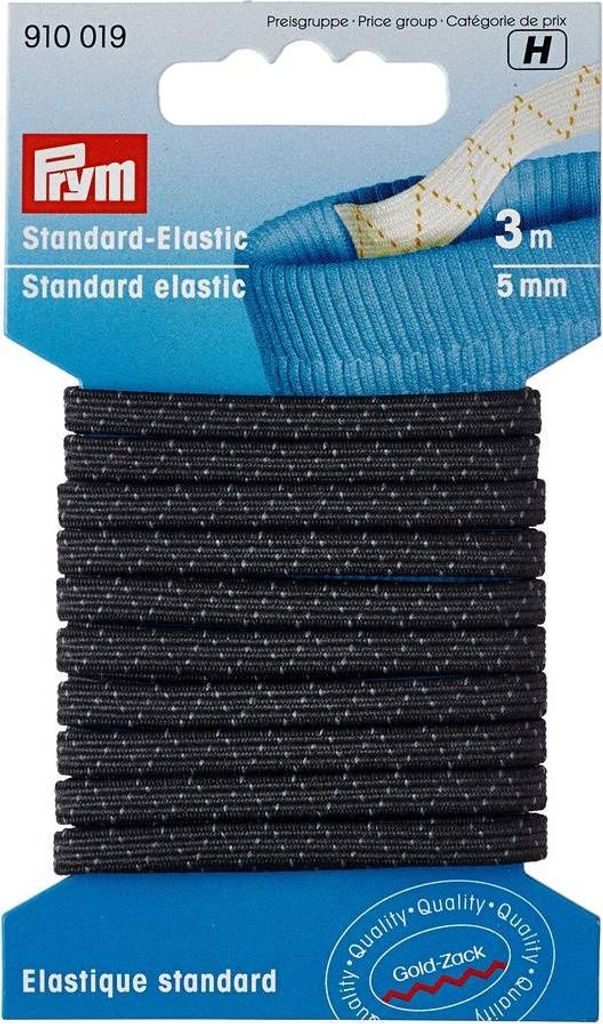 Prym Standard-Elastic schwarz 5 mm 3m Gummiband   Produktbild 