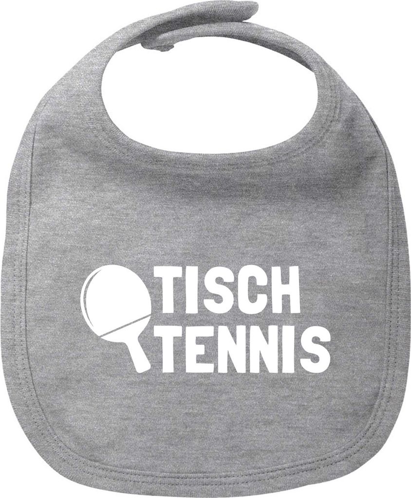 Huuraa Baby Lätzchen Tischtennis Tischtennisschläger Heather Grey Klettverschluss Baumwolle Latz Geschenkidee