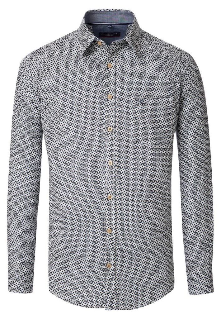 CASAMODA Herren Freizeithemd Langarm Kent Casual Beige gemustert 6XL