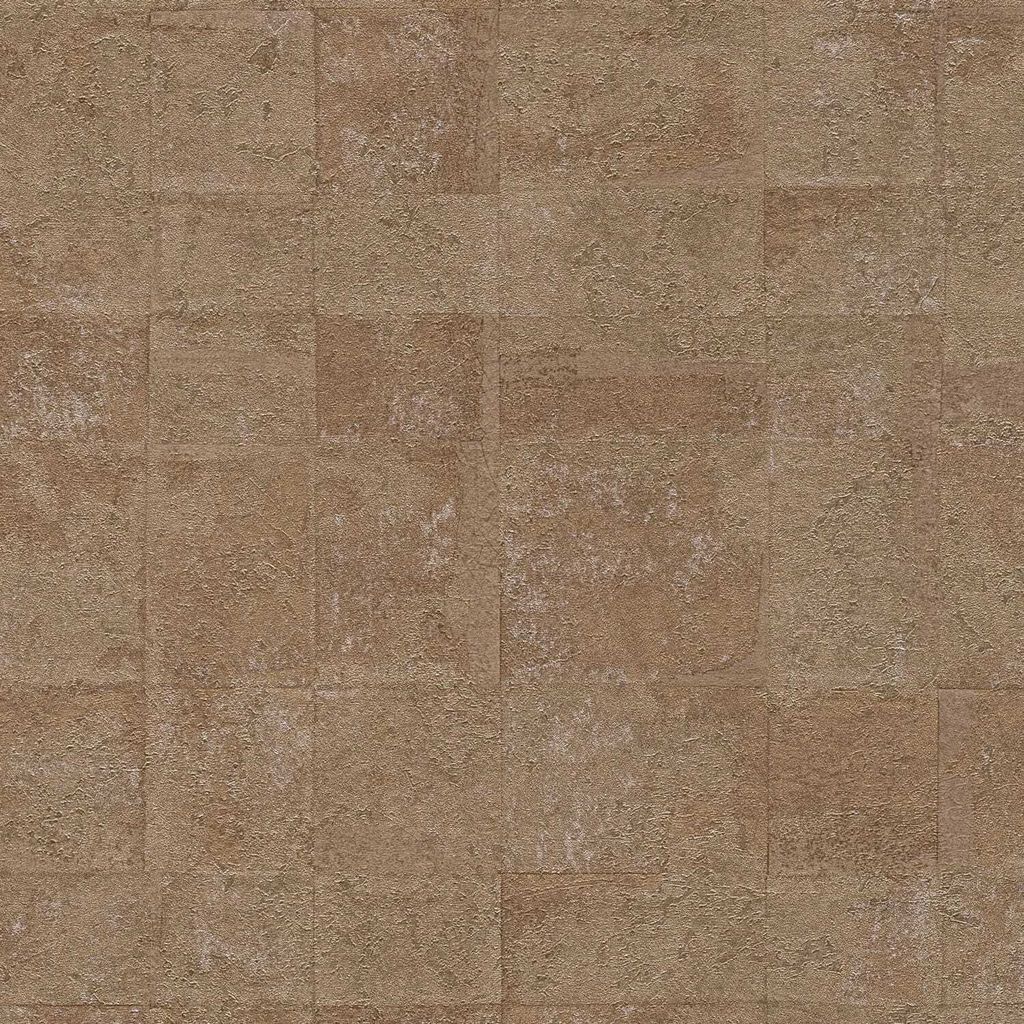 Profhome 396711-GU Stein Kacheln Tapete Metallic gold bronze perl-beige 5,33 m2