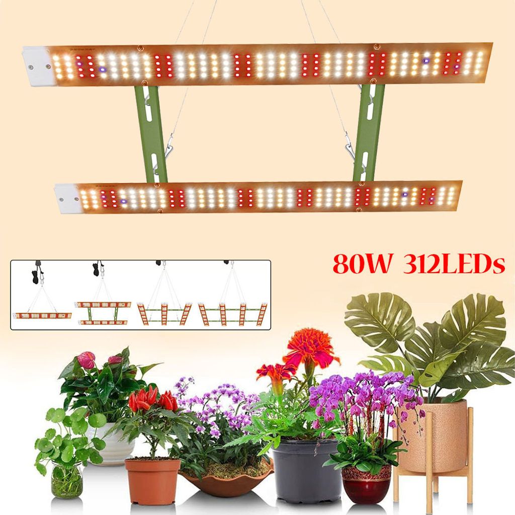 80W 312LEDs Pflanzenlampe LED Vollspektrum Pflanzenlicht Grow Light Wachstumslampen für Zimmerpflanzen Sämlinge
