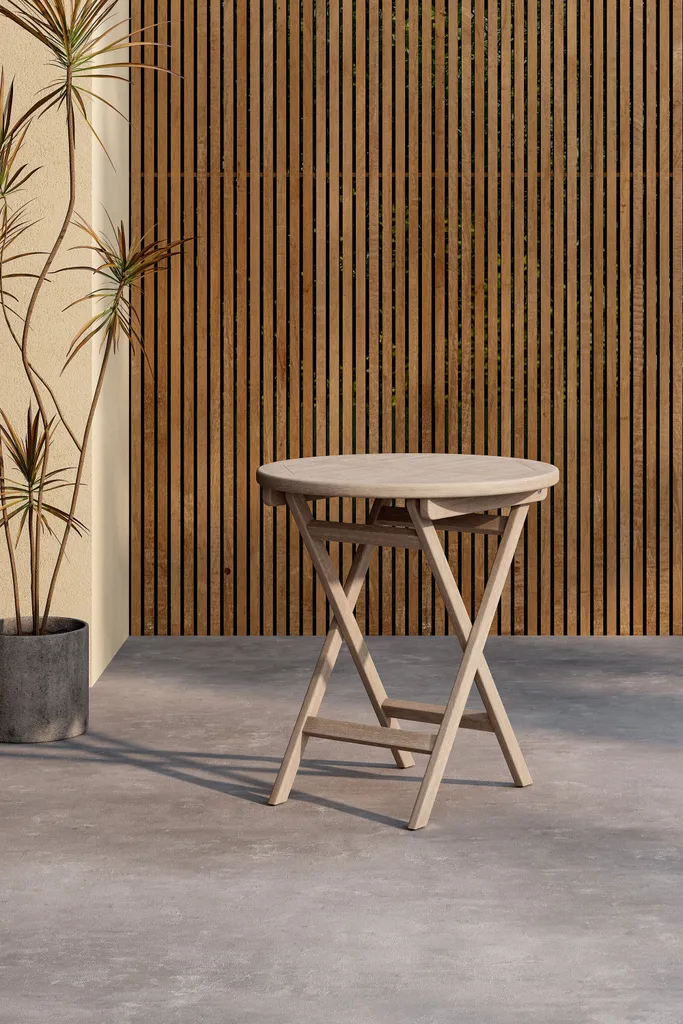 Table de jardin Kenya Ø70cm compacte pour optimiser vos petits espaces
