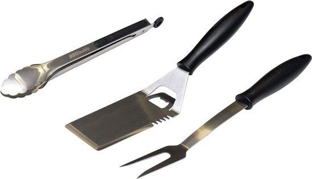 Grillset mit 3 Teilen, Gabel, Schaufel und Pfriem