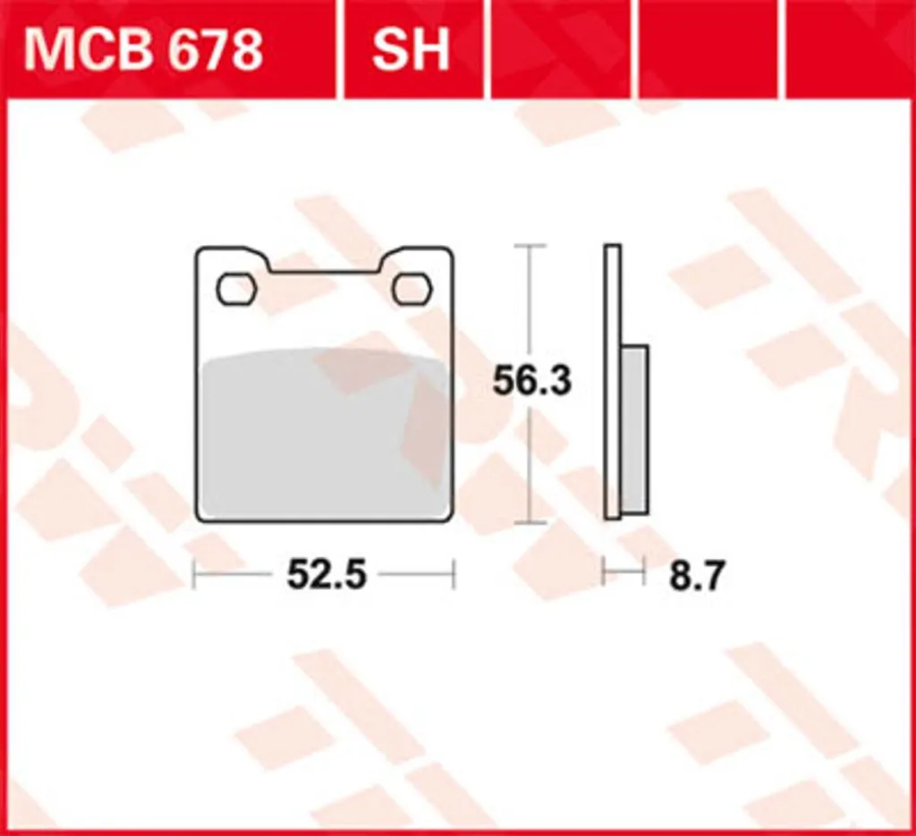 Plaquettes de Frein Arrière MCB 678 SH en Métal Fritté pour Moto TRW