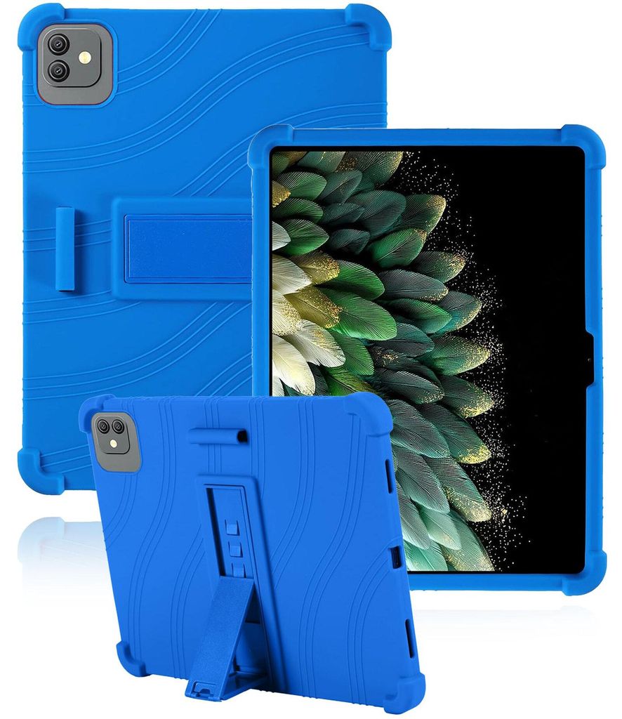 Tablet Hülle für Blackview Link 8 12,7", Stoßfeste Weiches Silikon Schutzhülle mit Standfunktion Blau