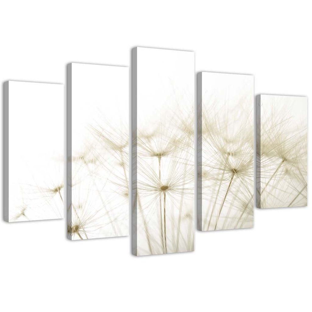 5-teiliges leinwandbild aufblasbare objekte 100x70 cm Feeby beige wandbild bereit zum aufhängen