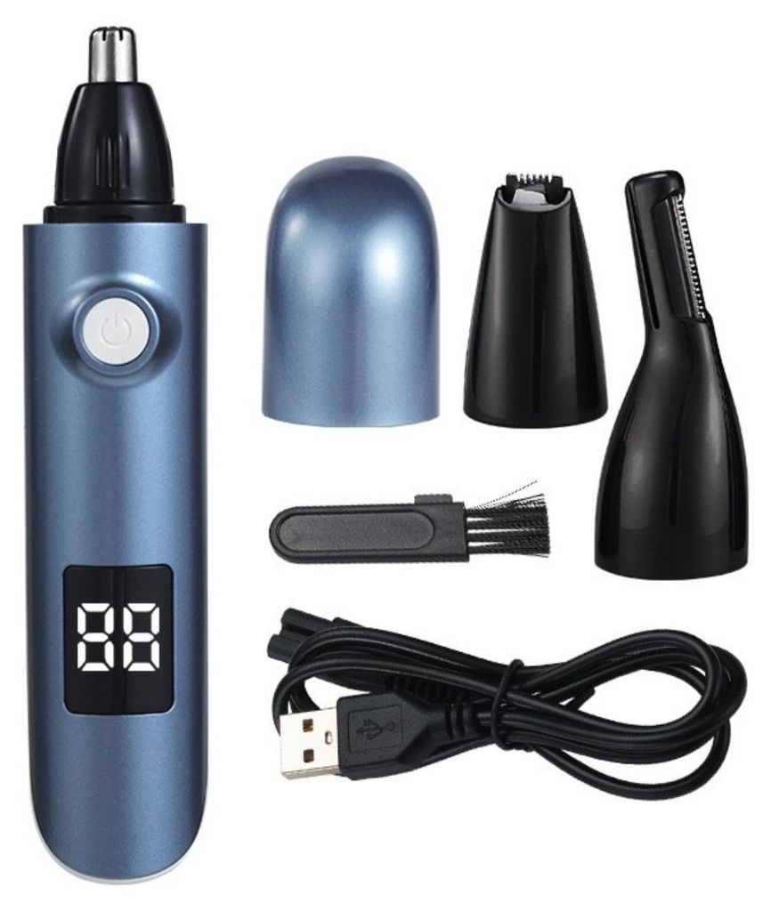 INF 3-in-1 USB Trimmer aus ABS, 14.8cm x 3cm, Nase, Augenbrauen, Gesicht Blau