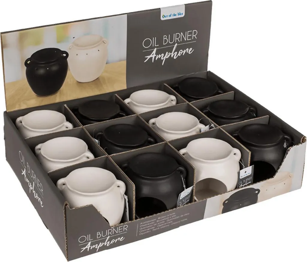 Brûle-parfum diffuseur d'huiles essentielles vase décoratif blanc - 3