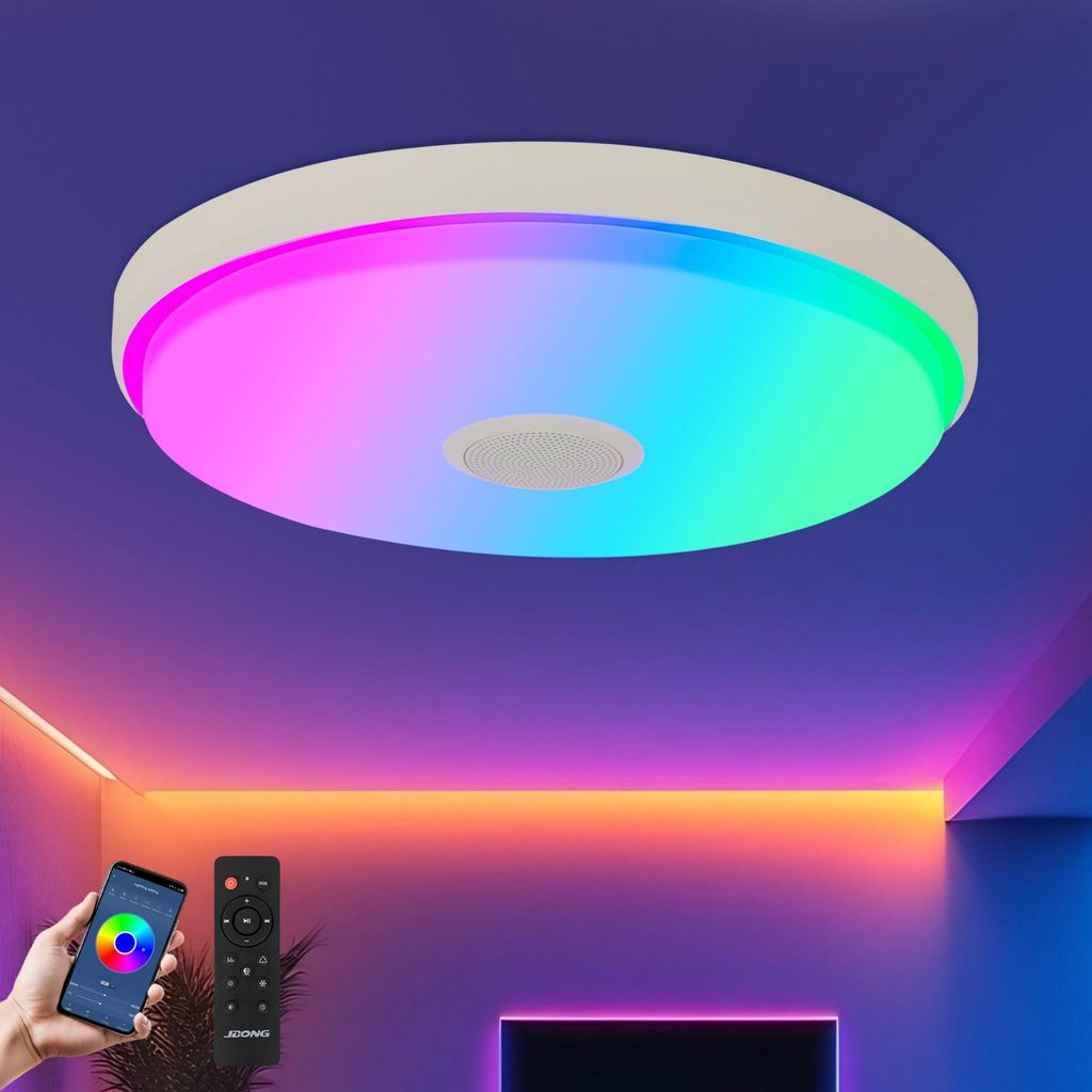 JDONG Led Deckenleuchte mit Fernbedienung und App dimmbar Produktbild 