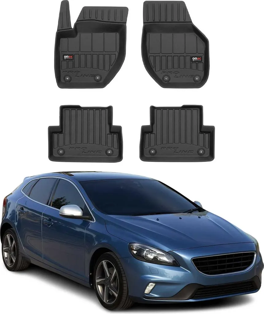 Tappetini TPE Volvo V40 2012-2019 | Qualità OEM Set 4 Pezzi Nero