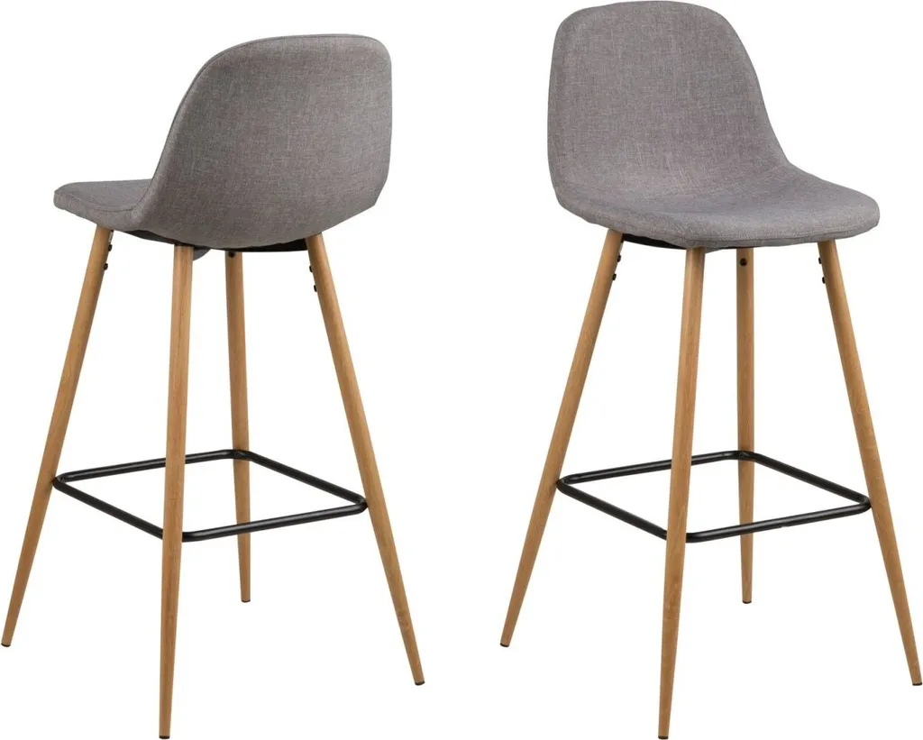 Chaise haute Willy gris clair - Tabouret de bar élégant pour îlot central