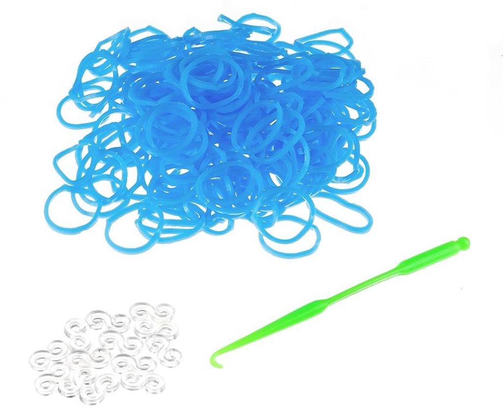Mucola Loom Bänder Blau Neonfarben 200 Stück – DIY Gummibänder für Armbänder, kompatibel mit allen Loom-Boards, reißfest & elastisch, Baste...