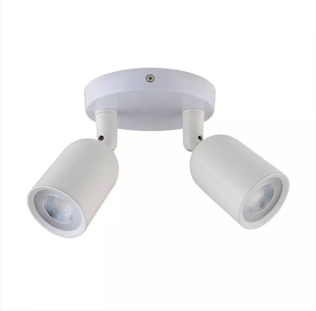 Weie LED-Strahler - 2xGU10 - Wand - Einbau - IP20